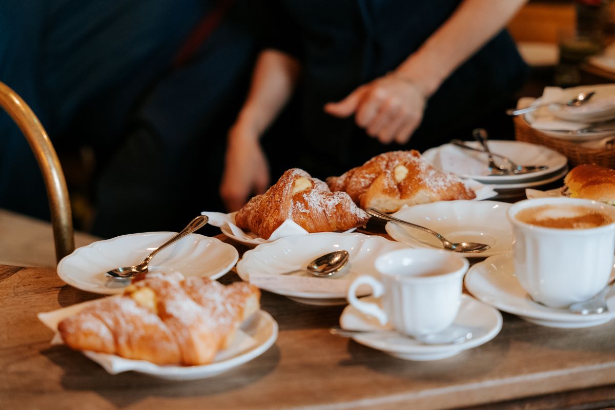 Cornetti on ceramic plates in Florence, Italy. 