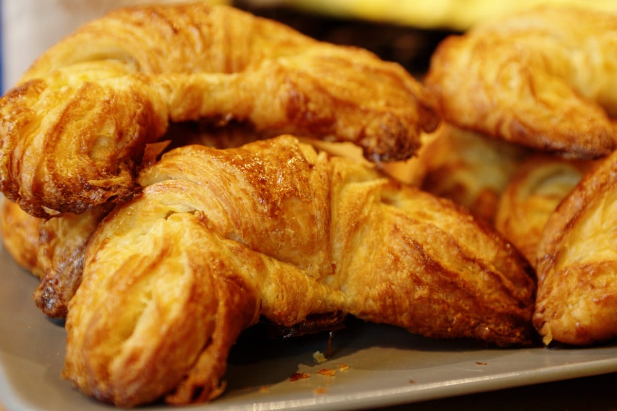 gluten free croissants on a platter.